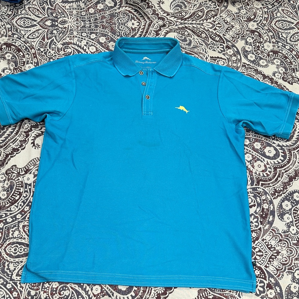 Tommy Bahama Turquoise Men’s Polo Shirt Size: M